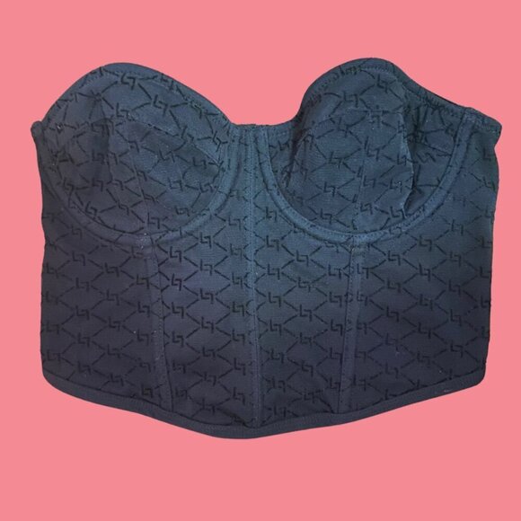 ✨Sculpt & Slay: Primark Black Geometric Strapless Corset Top (32C) - Picture 4 of 8